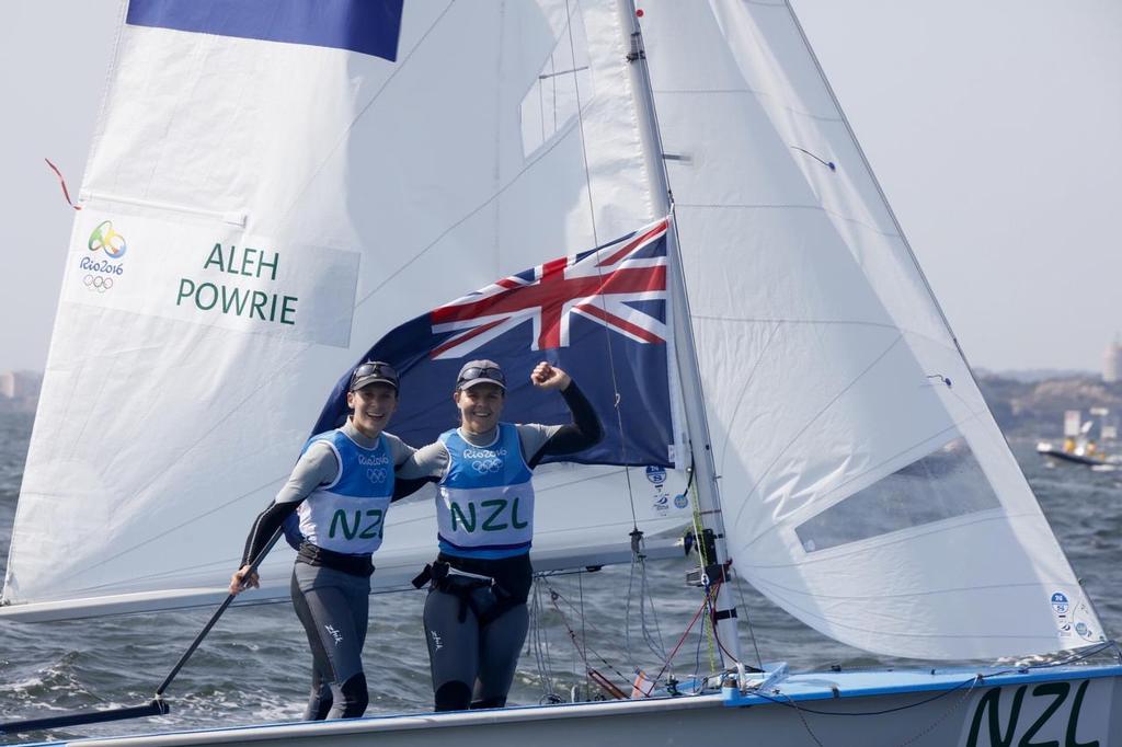 Silver for Jo Aleh and Polly Powrie (NZL) in the Women’s 470 at the Rio 2016 Olympic Sailing Competition © Sailing Energy/World Sailing